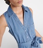 Edwina belted denim midi dress