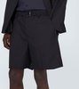 Chalk stripe wool-blend shorts