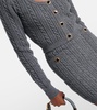 Cable-knit wool cardigan