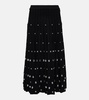 Primrose crystal-embellished stretch-knit midi skirt