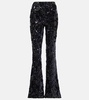 Sequin high-rise flare pants