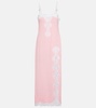 Lace-trimmed maxi slip dress