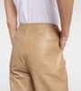 High-rise leather straight pants