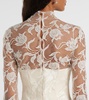 Bridal Adena floral lace-trimmed wool and silk gown