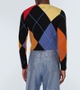 Cropped argyle cashmere sweater