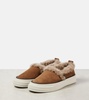 Shearling-lined suede slip-on shoes