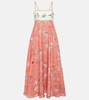 Printed linen maxi dress