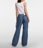 Wide-leg denim cargo pants