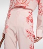 Floral high-rise silk palazzo pants