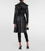 Faux leather trench coat