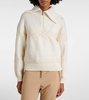 Elana jacquard wool-blend half-zip sweater