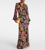 Floral silk chiffon gown