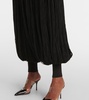 Fringed wool balloon pants