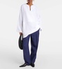 Linen wide-leg pants