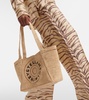 Logo raffia tote bag