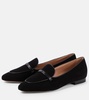 Bruni leather-trimmed suede loafers