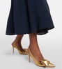 Safira metallic leather slingback pumps