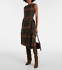 Plaid wool-blend midi dress