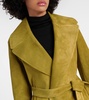 Suede wrap coat