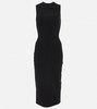 Slash Front crepe midi dress