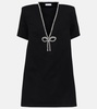 Crystal bow jersey t-shirt dress