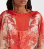 Printed silk kaftan