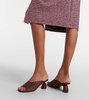 Jacquard canvas mules