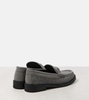 Addie leather-trimmed felt loafers