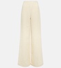 Wool and cotton corduroy wide-leg pants 