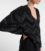 Zig Zag sequined oversized sweater