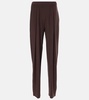 Pleated high-rise tapered pants