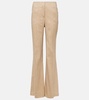 Komi linen-blend twill flared pants