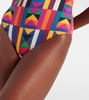 Colors geometric-print swimsuit