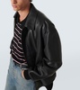 Leather bomber jacket