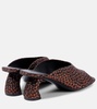 Jacquard canvas mules