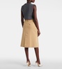 Cotton canvas pencil skirt