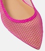 Bow tie mesh ballet flats