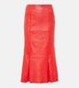 Lola leather midi skirt