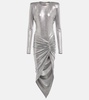 Metallic jersey midi dress