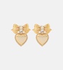 Heart crystal-embellished clip-on earrings