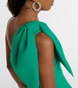 Draped one-shoulder gown