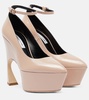 Platform leather pumps