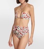 Floral-printed halterneck bikini top