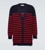 Striped virgin wool cardigan