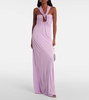 Helix embellished cutout jersey gown