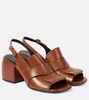 Leather slingback mules