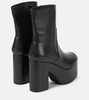 Leather platform ankle boots