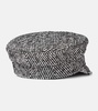 Herringbone newsboy cap