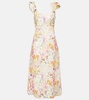 Harmony floral linen midi dress