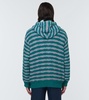 Striped cotton-blend hoodie